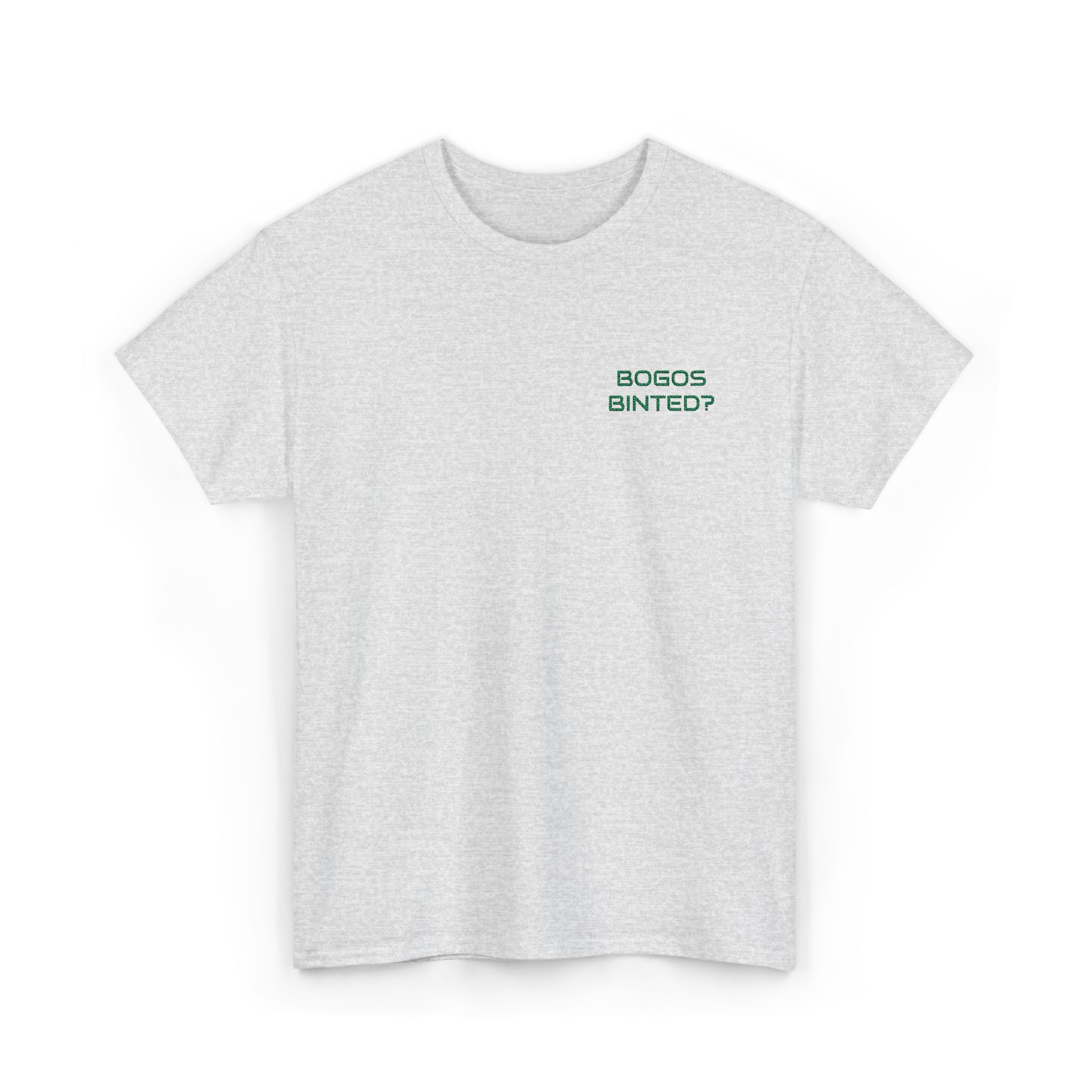 "Bogos Binted?" Embroidered T-Shirt